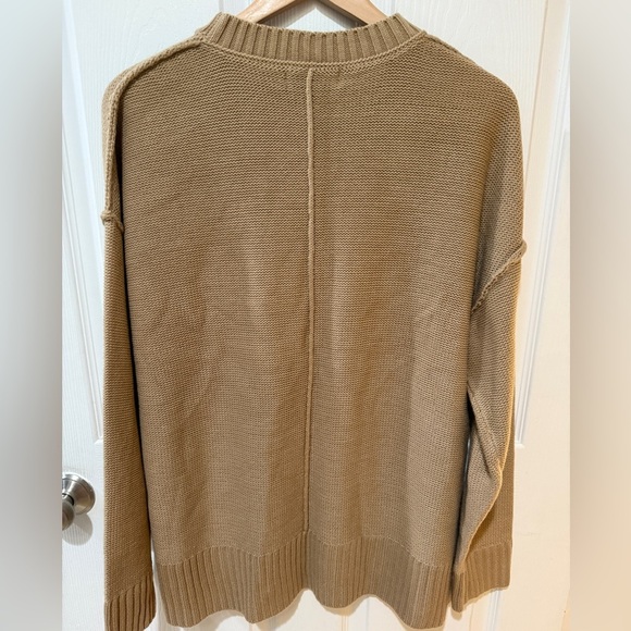 Tan Crew Neck Sweater with Ribbed Trim and Relaxed Fit NWT! Great style 🤎 - Picture 5 of 5